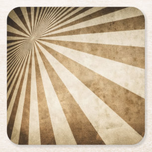 Retro stripe pattern background square paper coaster
