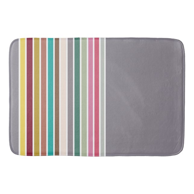 Retro Stripe Pattern Bath Mat (Front)