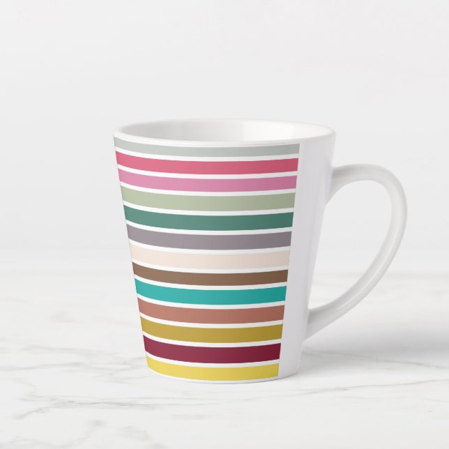 Retro Stripe Pattern Latte Mug (Right)