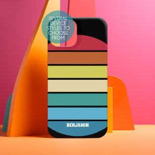 Retro Stripe Pattern Rainbow vintage vibe sunset Samsung Galaxy Case