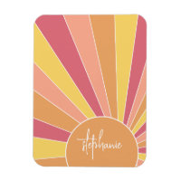 Retro stripe sunrise - pastel rainbow script name