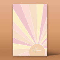 Retro stripe sunrise - pastel rainbow script name