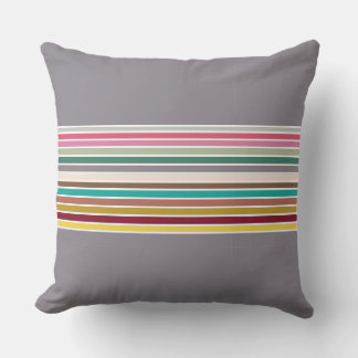 Retro Stripe Throw Pillow – Geometric Accent