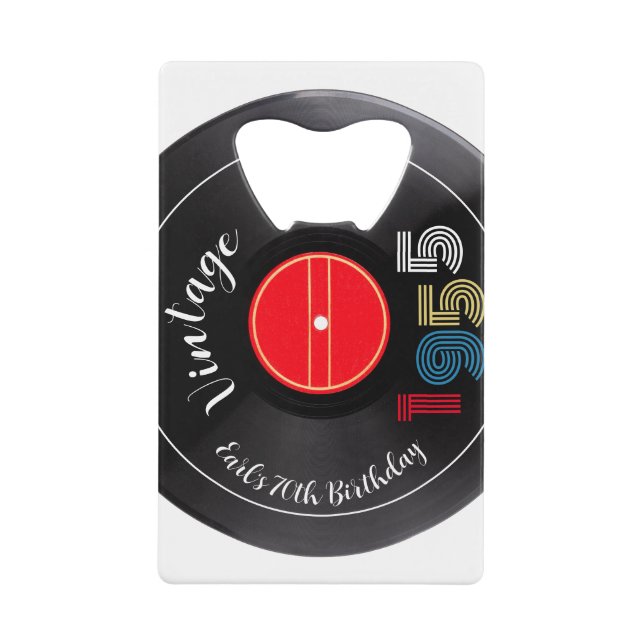 Retro Stripe Vinyl Record 1955 70th Birthday  (Front)