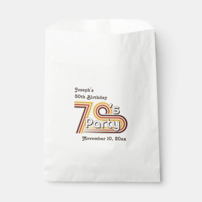 Retro Striped 70's Party Favour Bags (Front)