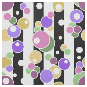 Retro, striped and polka dots fabric
