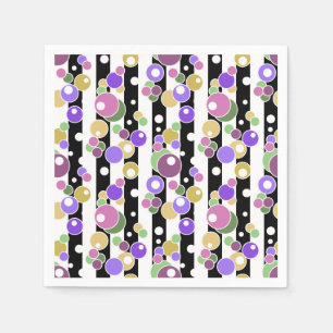 Retro, striped and polka dots napkin