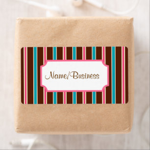 Retro Striped Business Labels