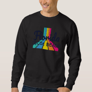 Retro Striped Cocoa Beach Fl Vintage Lines Cocoa B Sweatshirt