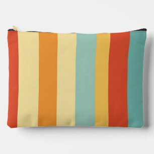 Retro striped colour pattern accessory pouch