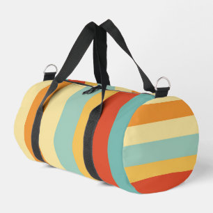 Retro striped colour pattern duffle bag