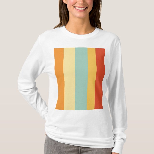 Retro striped colour pattern T-Shirt (Front)