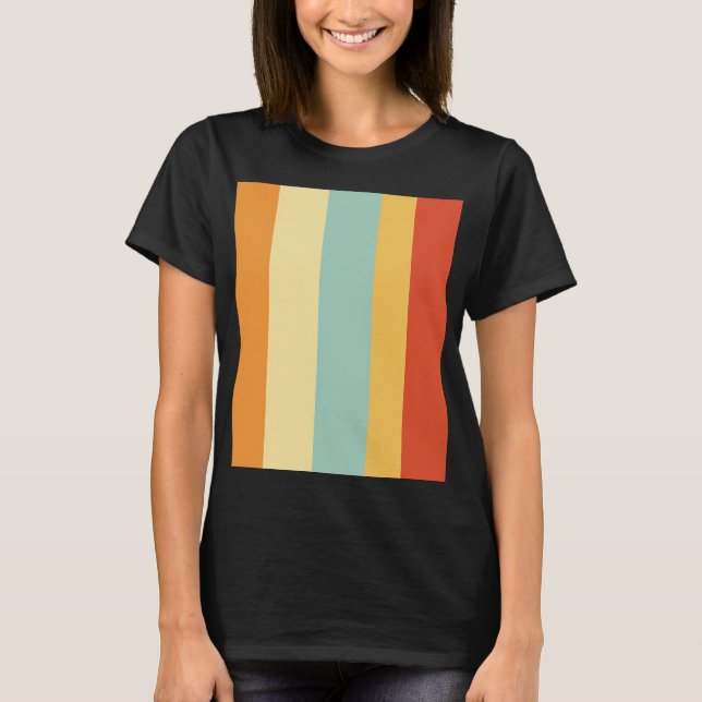 Retro striped colour pattern T-Shirt (Front)