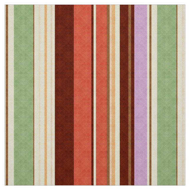 retro striped colourful orange yellow brown fabric (Swatch)