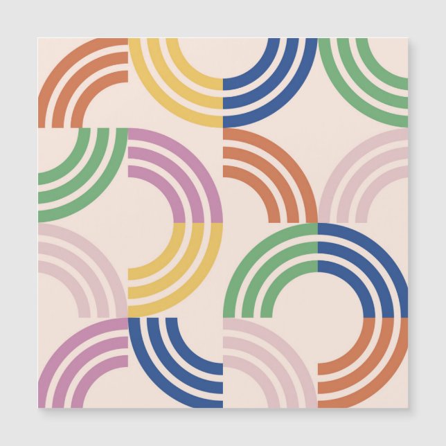 Retro Striped Curves Geometric Background (Front)