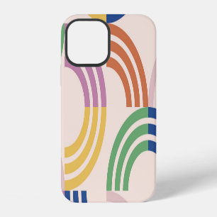 Retro Striped Curves Geometric Background iPhone 12 Case