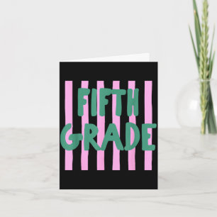 Retro striped fifth grade back to school 5th grade card