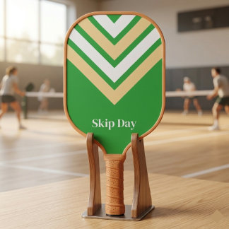 Retro Striped Green Pickleball Paddle