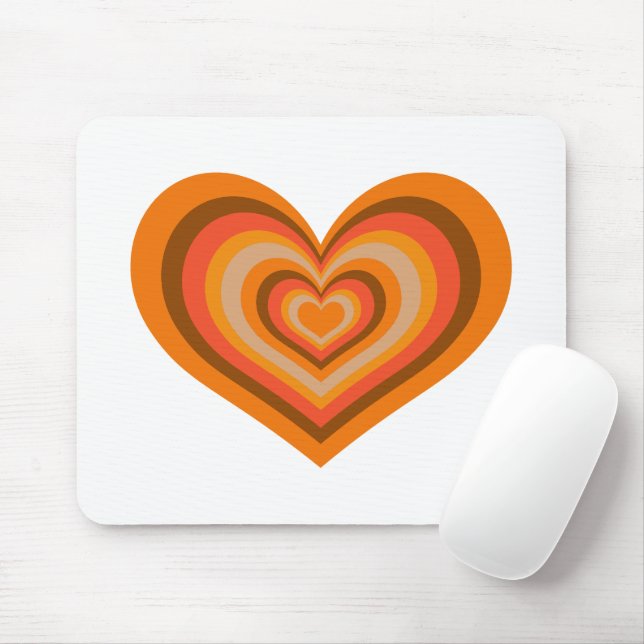 Retro Striped Heart Mouse Pad (With Mouse)