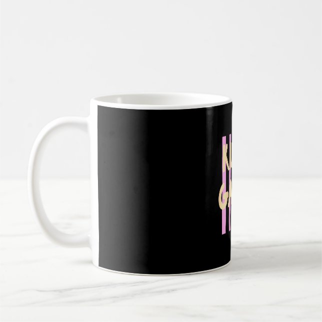 Retro striped kindergarten back to school student coffee mug (Left)
