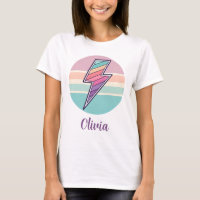 Retro Striped Lightning Bolt