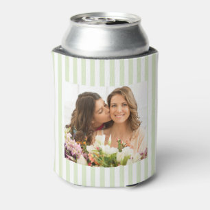 Retro Striped Personalised 40th Birthday Photo Can Cooler