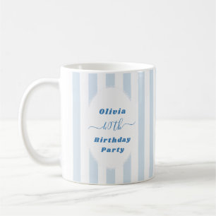 Retro Striped Personalised 40th Birthday Photo Coffee Mug