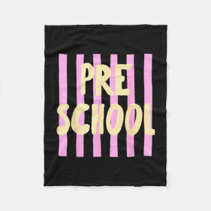 Retro striped pre k back to school preschool fleece blanket