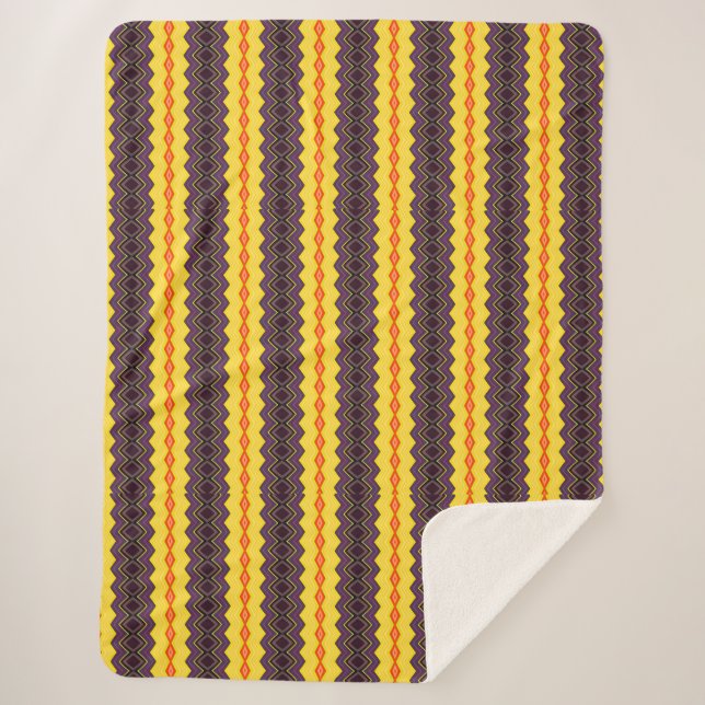 Retro Striped  Sherpa Blanket (Front)