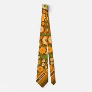 Retro Stripes and Funky Flowers with Custom Name Tie