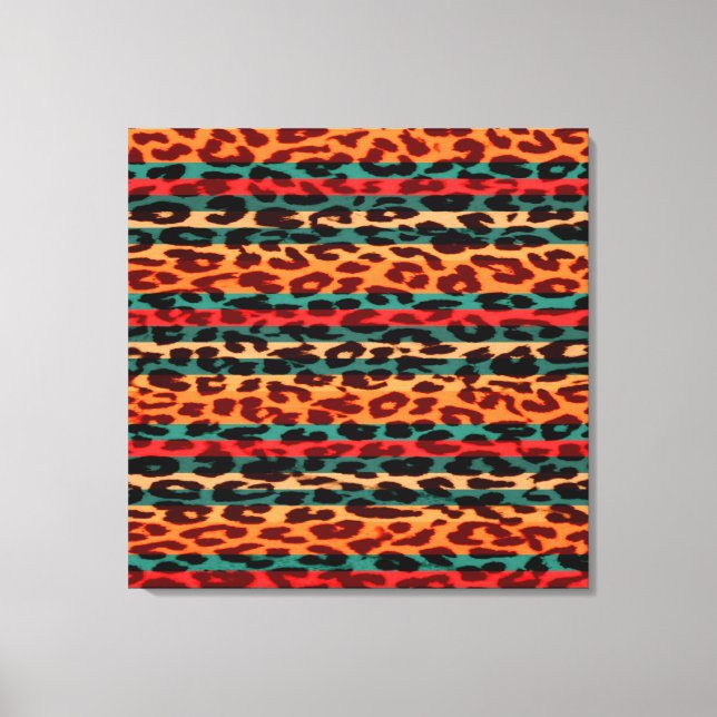 Retro Stripes Animal Print Fur Of Leopard (Front)