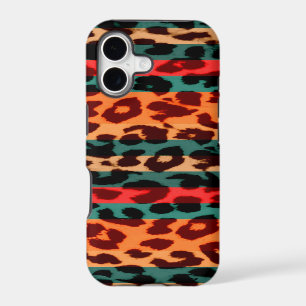 Retro stripes animal print fur skin of leopard