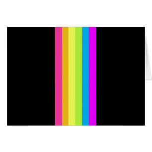 Retro Stripes Blank Cards (Black & Neon Multi)