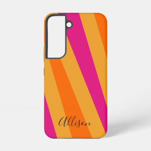 Retro stripes Bold Pink Orange Samsung Galaxy Case