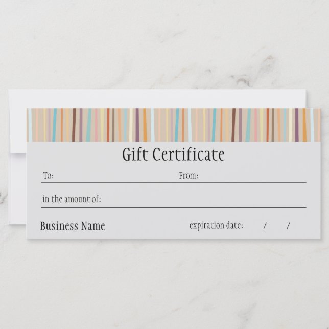 Retro Stripes Bright Gift Certificate (Front)