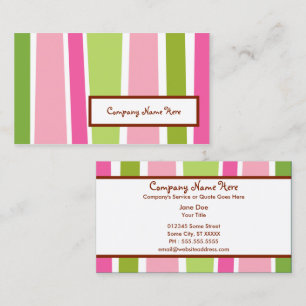 retro stripes business card