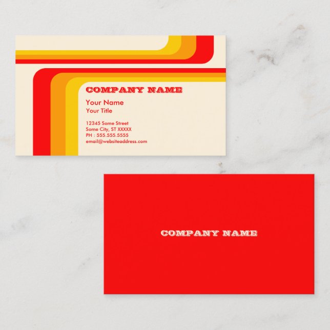 retro stripes business card (Front/Back)