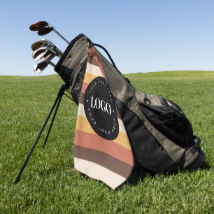 Retro Stripes Business Company Logo Welcome 60s 70 Golf Towel