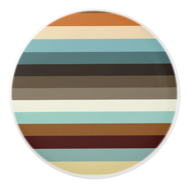 Retro Stripes Ceramic Knob (Front)