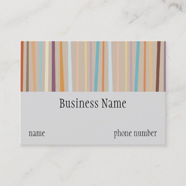 Retro Stripes Chubby Business Card (Front)