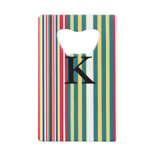 Retro stripes colourful add monogram initial lette