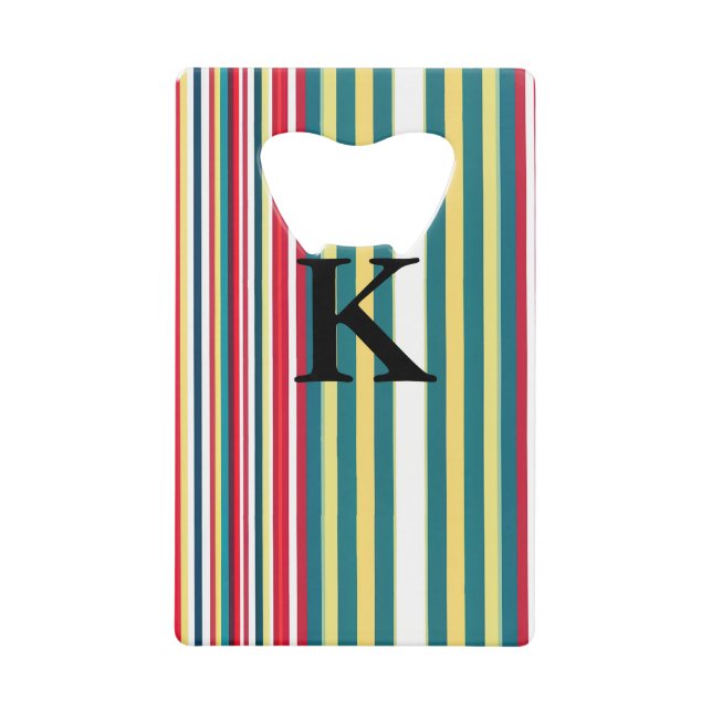 Retro stripes colourful add monogram initial lette (Front)