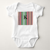 Retro stripes colourful add monogram initial lette