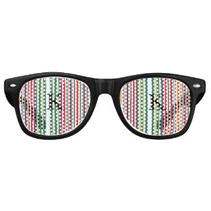 Retro stripes colourful add monogram initial lette sunglasses