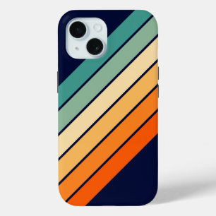 Retro Stripes Colourful Striped 70s 80s Design iPhone 15 Case