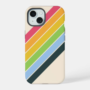 Retro Stripes Colourful Striped 70s 80s Design iPhone 15 Case