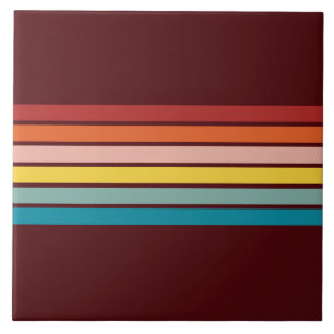 Retro Stripes Colourful Striped 70s 80s Design Tile