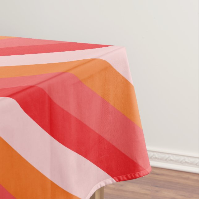 Retro stripes design mod tablecloth (In Situ)