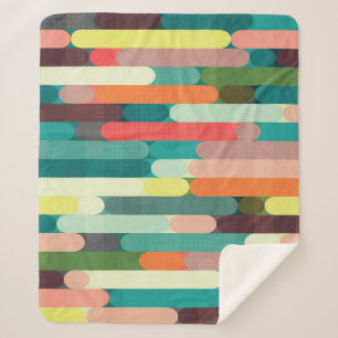 Retro stripes: grunge seamless pattern. sherpa blanket
