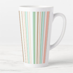 Retro stripes in pastel colours latte mug